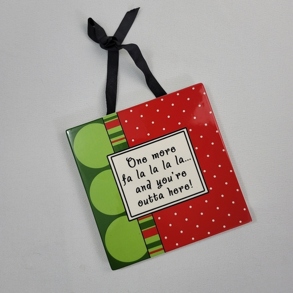 Plain Jane Co Holiday Ceramic Wall Hanging Trivet - One More Fa La La La La - Picture 13 of 13